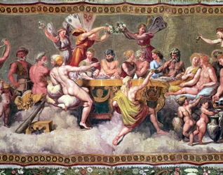 Das Bankett der Götter, Deckenmalerei der Werbung und Heirat von Amor und Psyche (Detail)